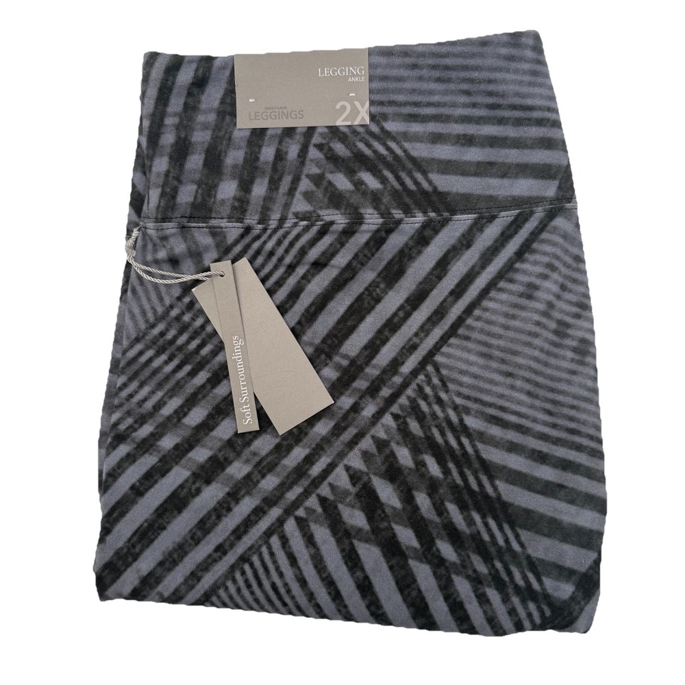 SOFT SURROUNDINGS Size 2X Trippant Black Must-Have Anyas Leggings NWT E47‎